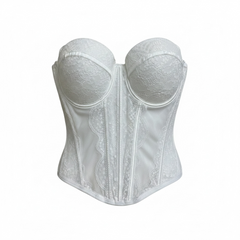 Corsetto in pizzo bianco