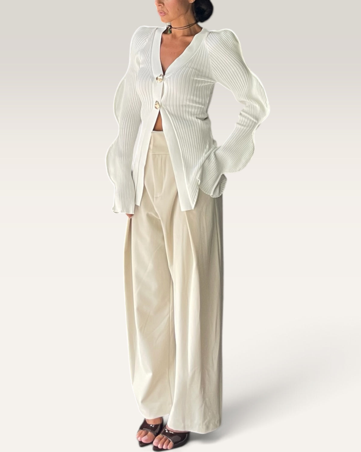 Cardigan WAVE bianco