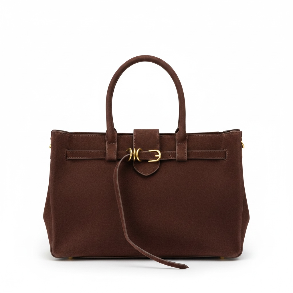 Tote bag scamosciata marrone