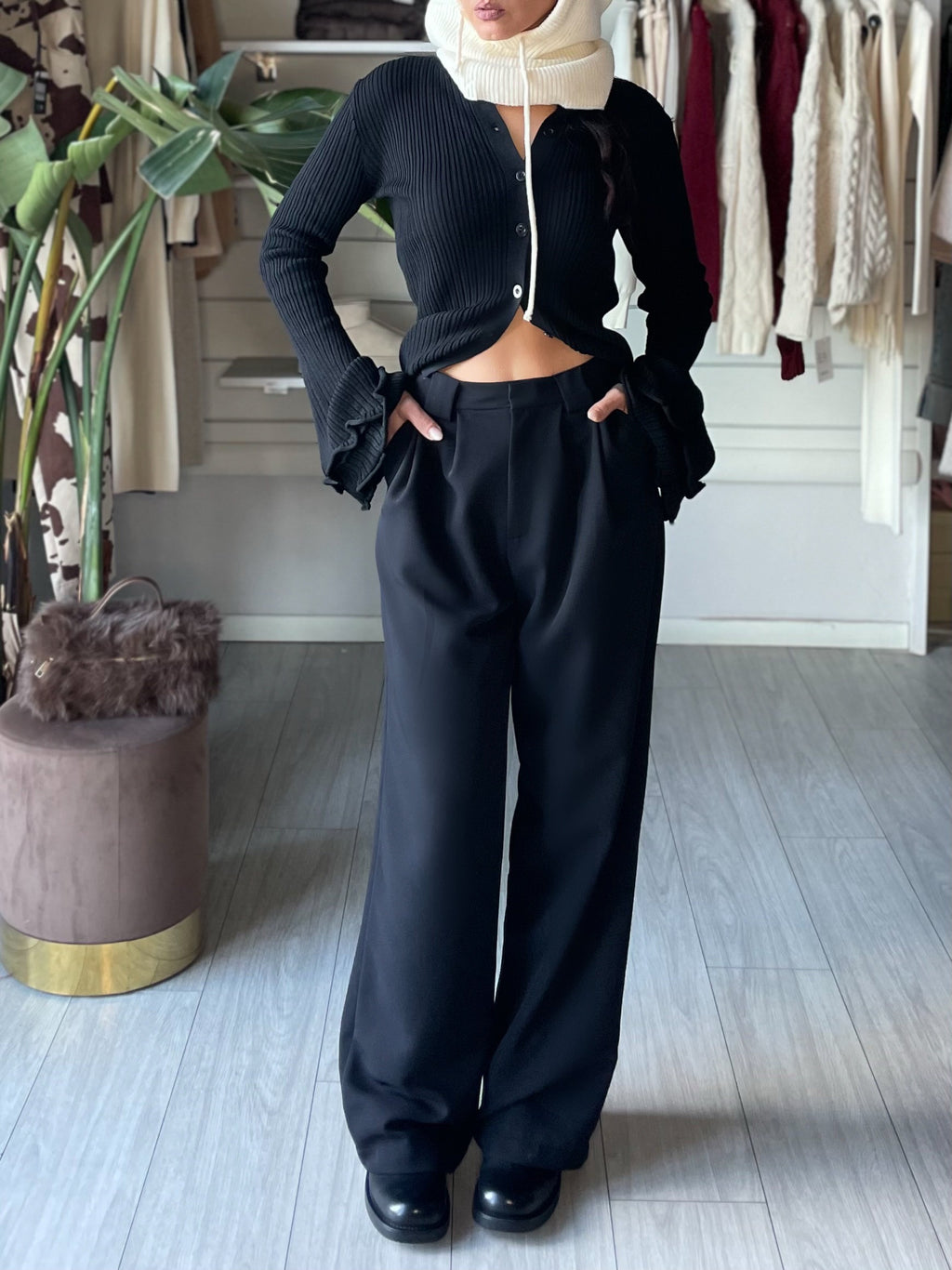 LUMINA PANTALONE SARTORIALE NERO