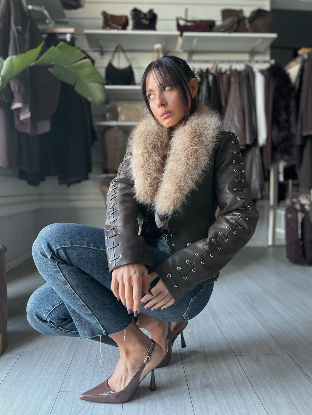 GIACCA STRINGATA Mily Brown