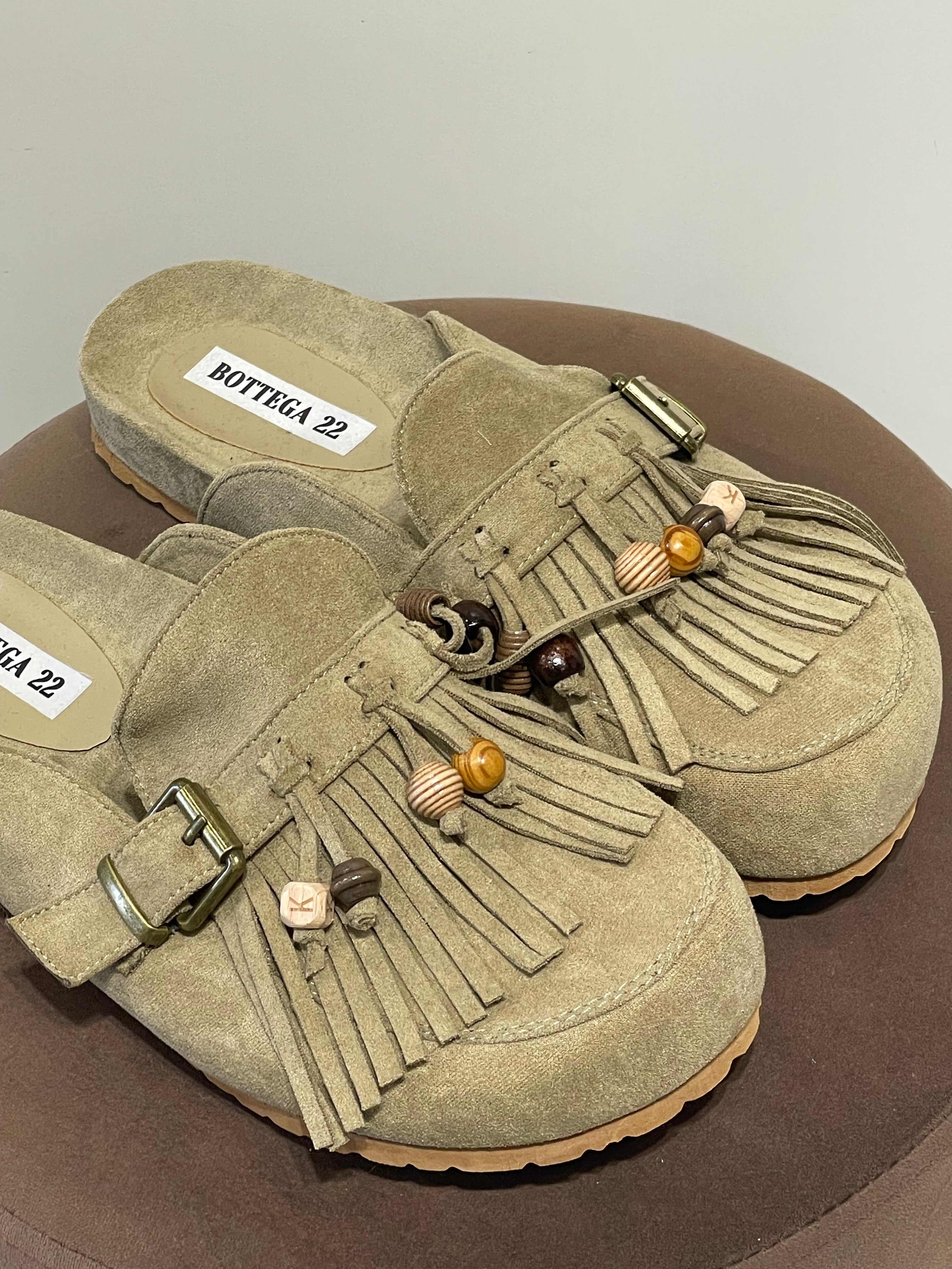 Sabot Boston con frange e perline
