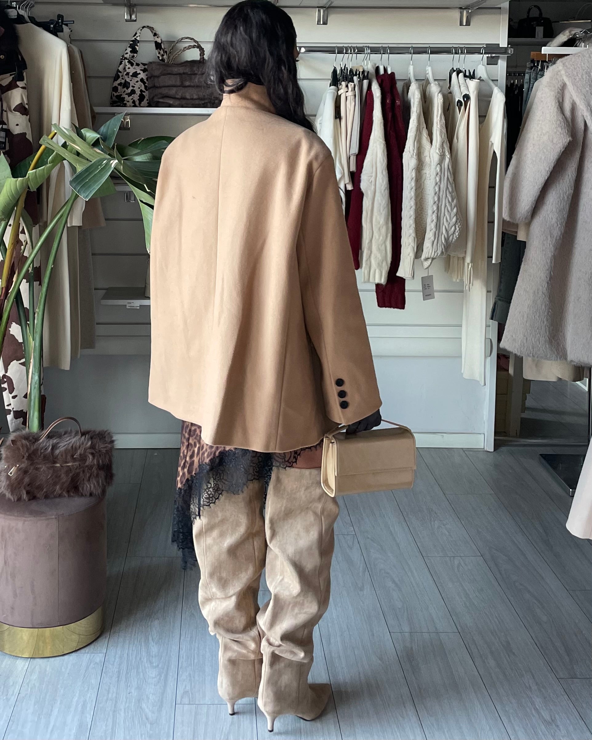 CAPPOTTO OVER MODELLO BLAZER CAMEL