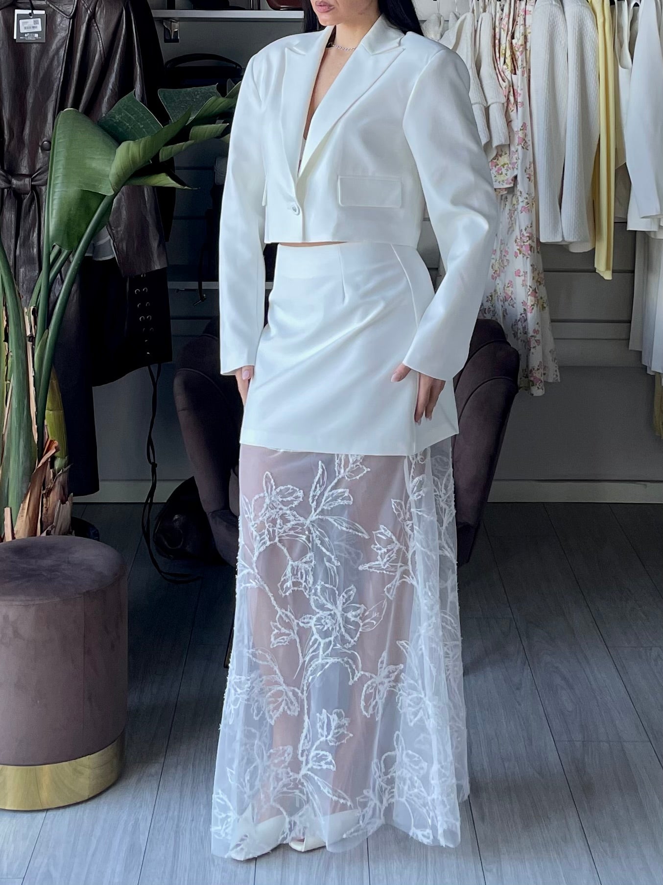 Blazer cropped bianco by Lumina