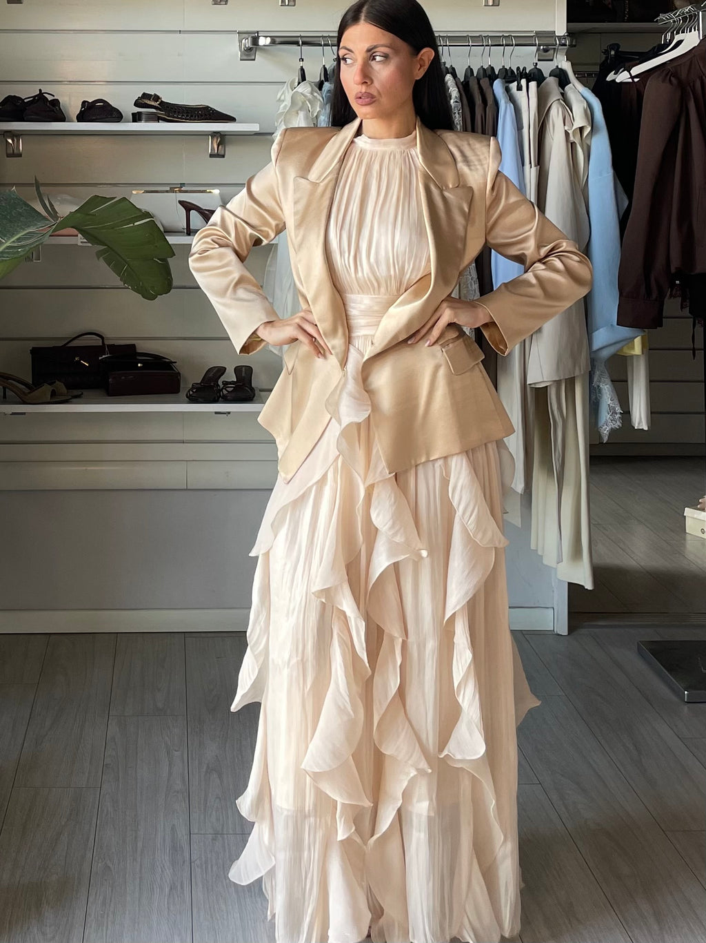 Blazer ANNARITA N. satinato oro