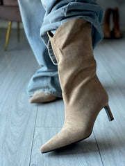 STIVALETTO TACCO KITTEN SCAMOSCIATO BEIGE