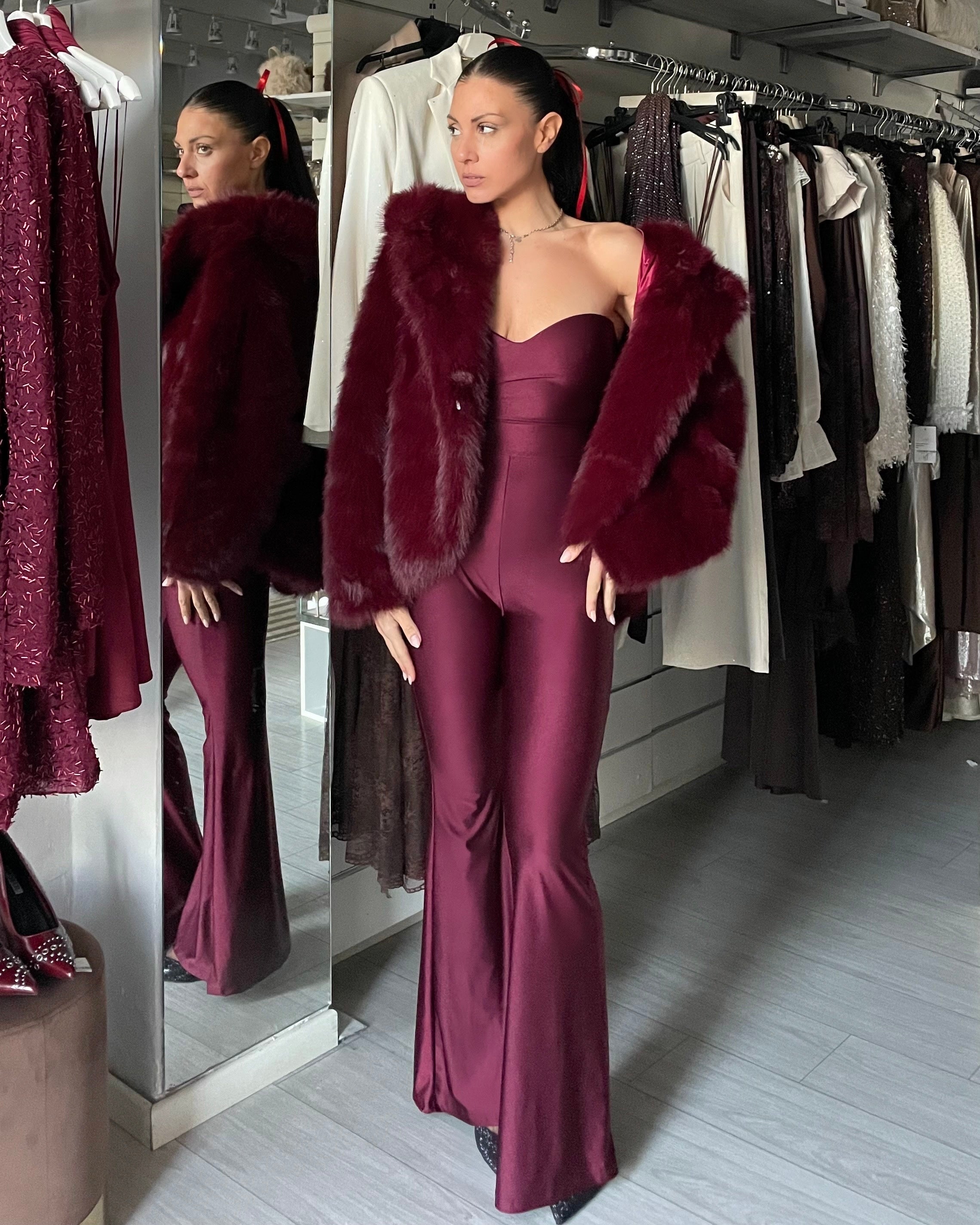 JUMPSUIT CORSET BORDEAUX