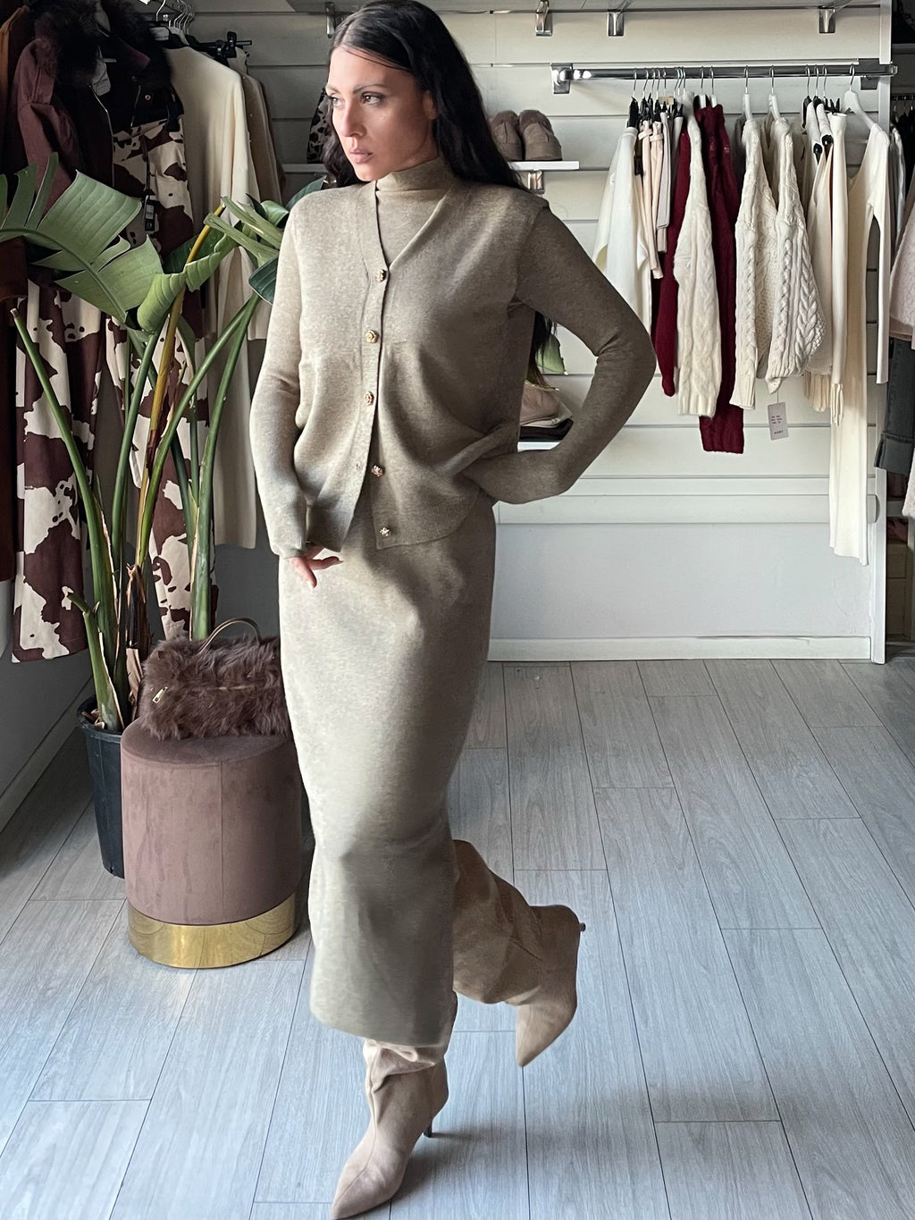 COORDINATO 3 PEZZI IN MAGLIA