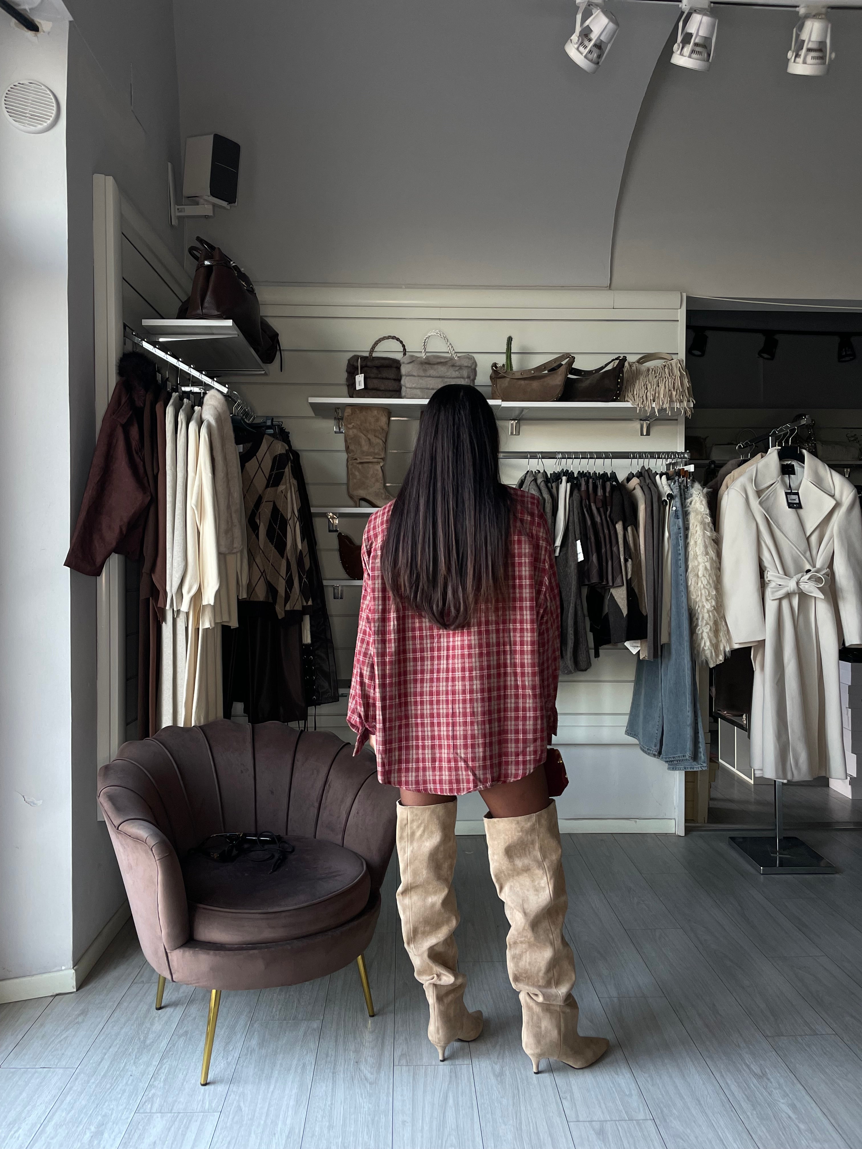 CAMICIA QUADRI BORDEAUX