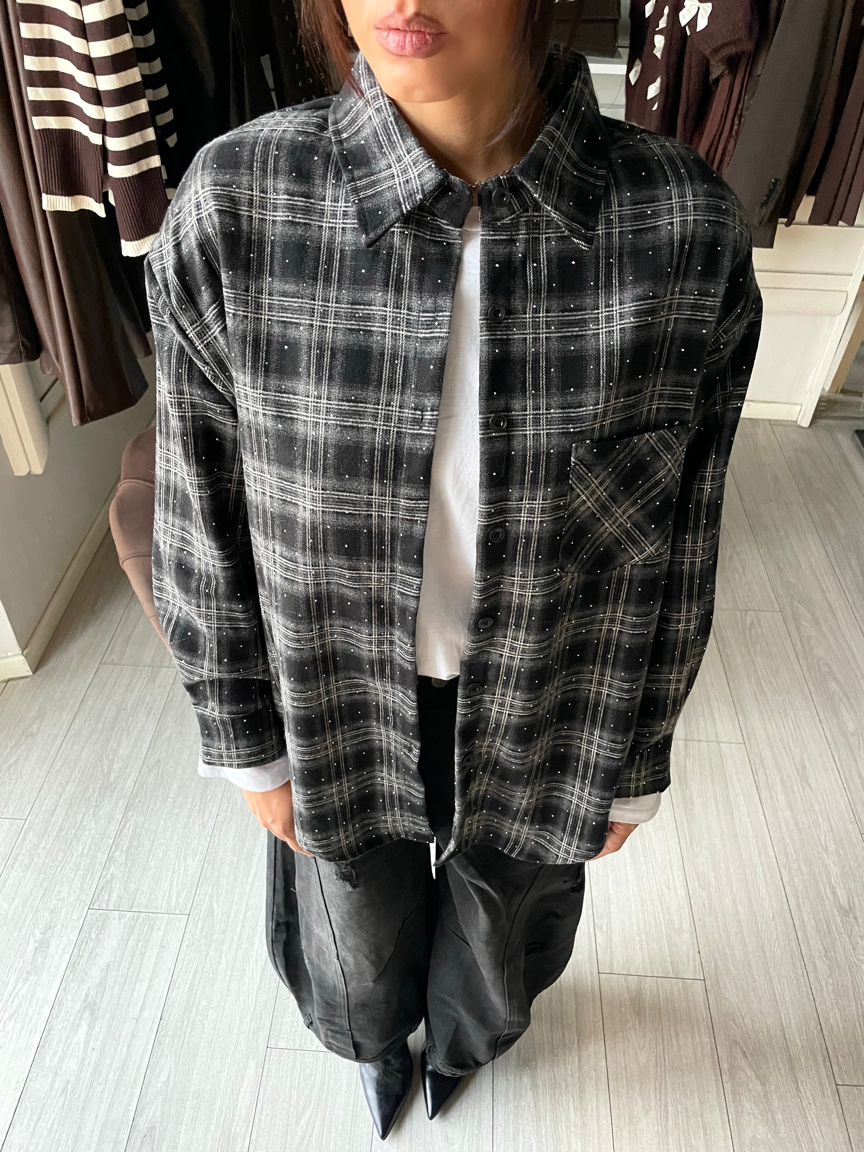 CAMICIA WOOL SHINE Black