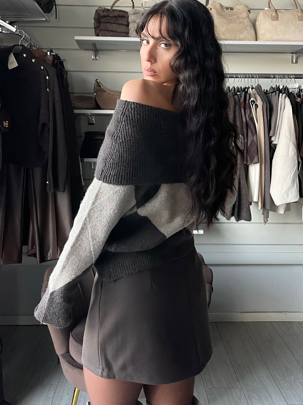 GONNA PANTALONCINO CON CINTURA Coffee