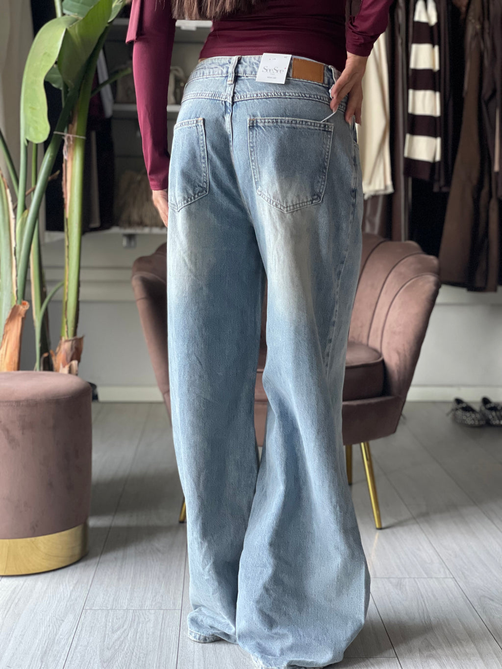 JEANS WIDE LEG CHIARO