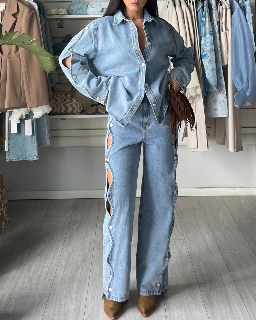 Jeans Straight con cut-out Arya