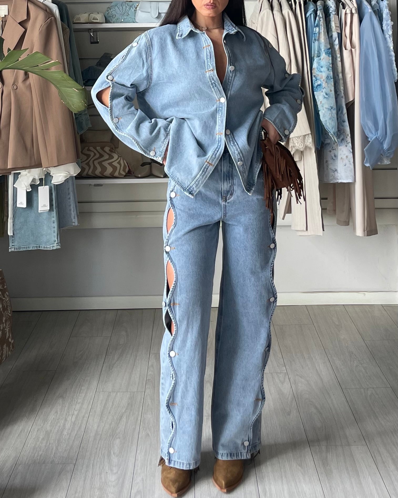 Jeans Straight con cut-out Arya