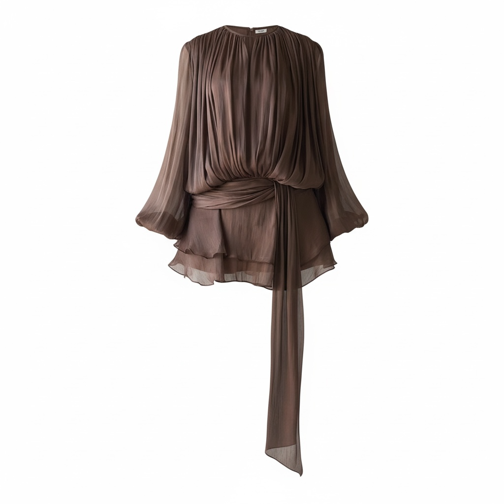 Mini dress drappeggio Brown