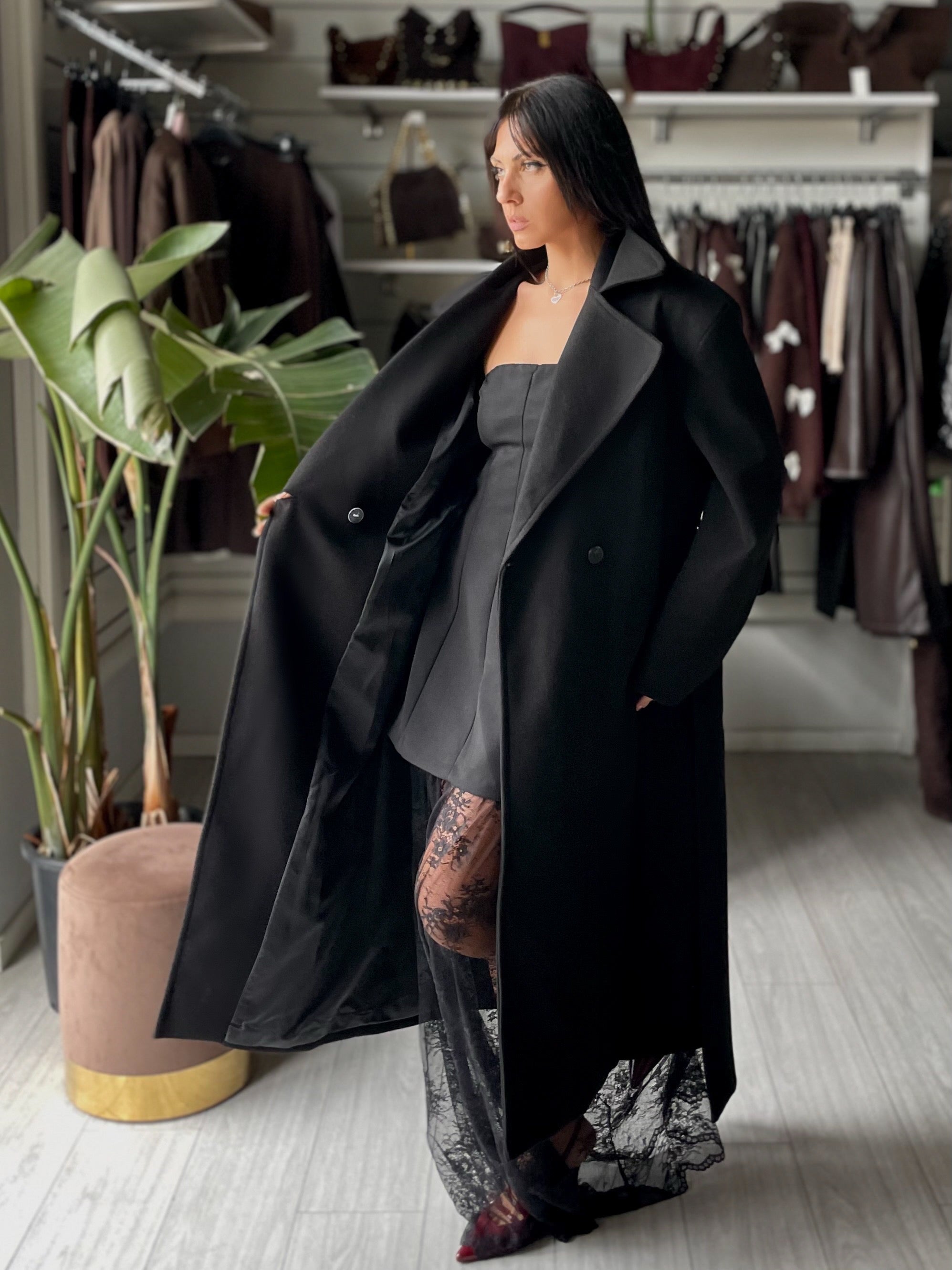 OVERSIZE COAT LUMINA BLACK