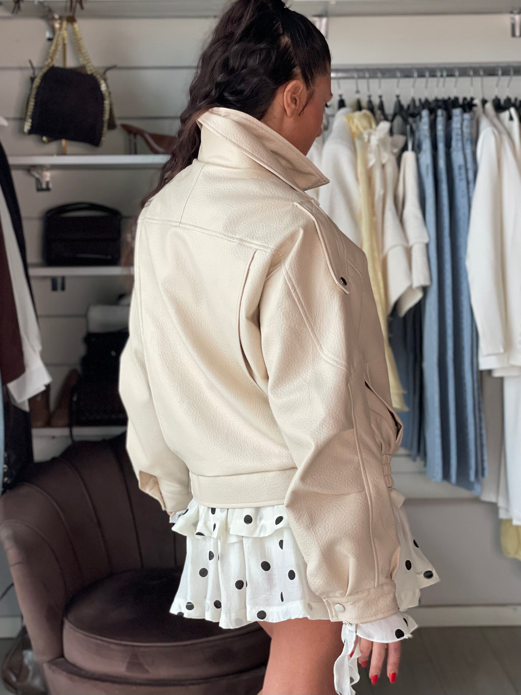 Giacca BIKER  Crema