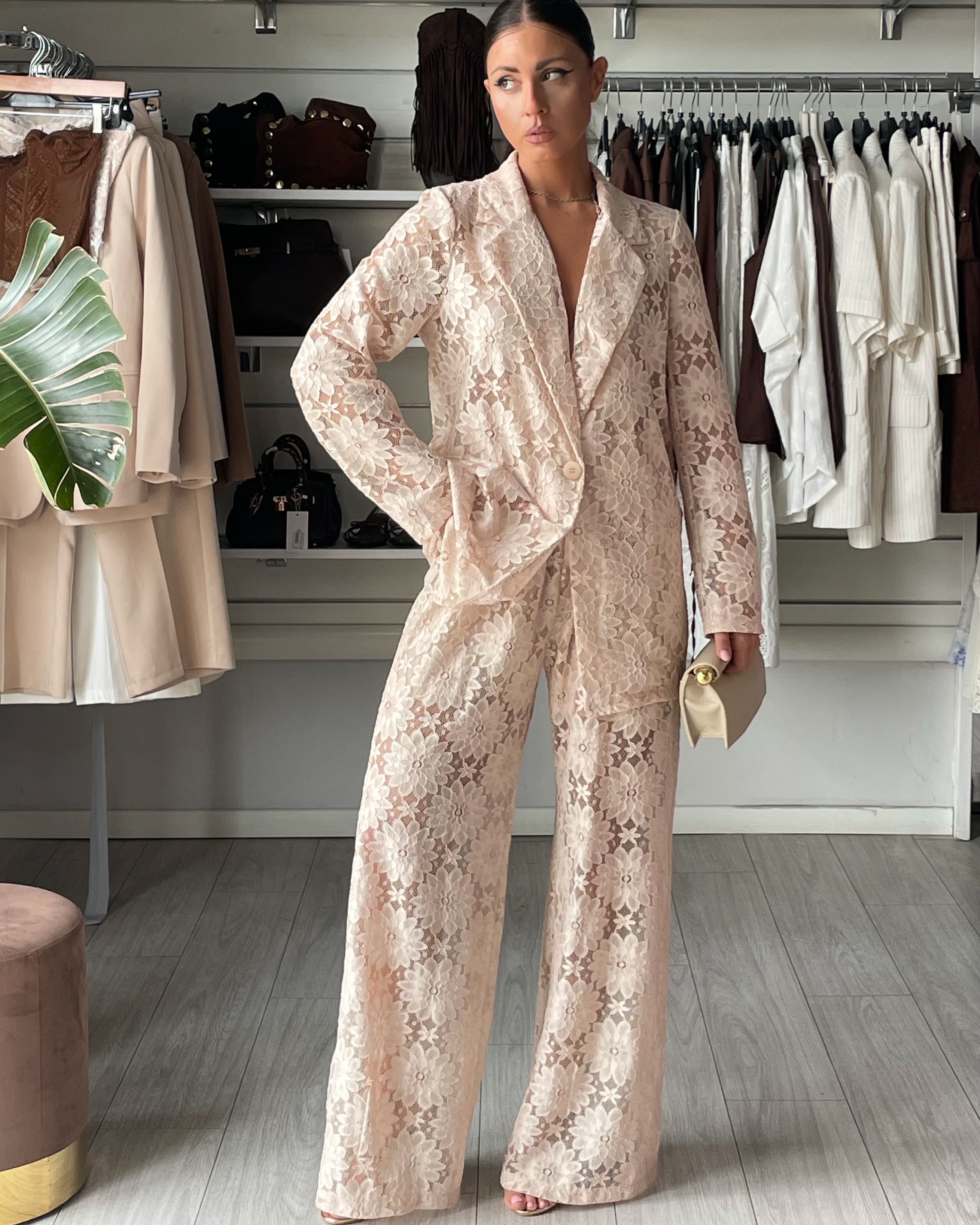 Completo blazer & pantalone in pizzo