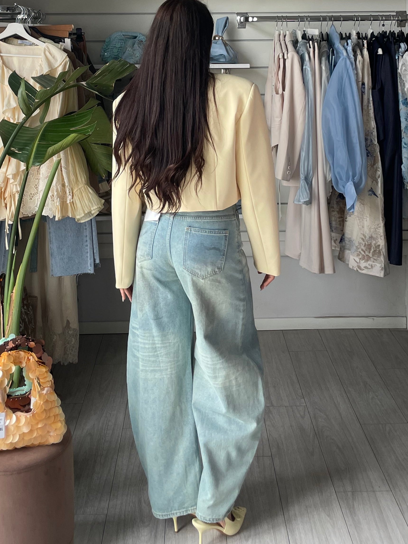 Blazer crop yellow butter Lumina