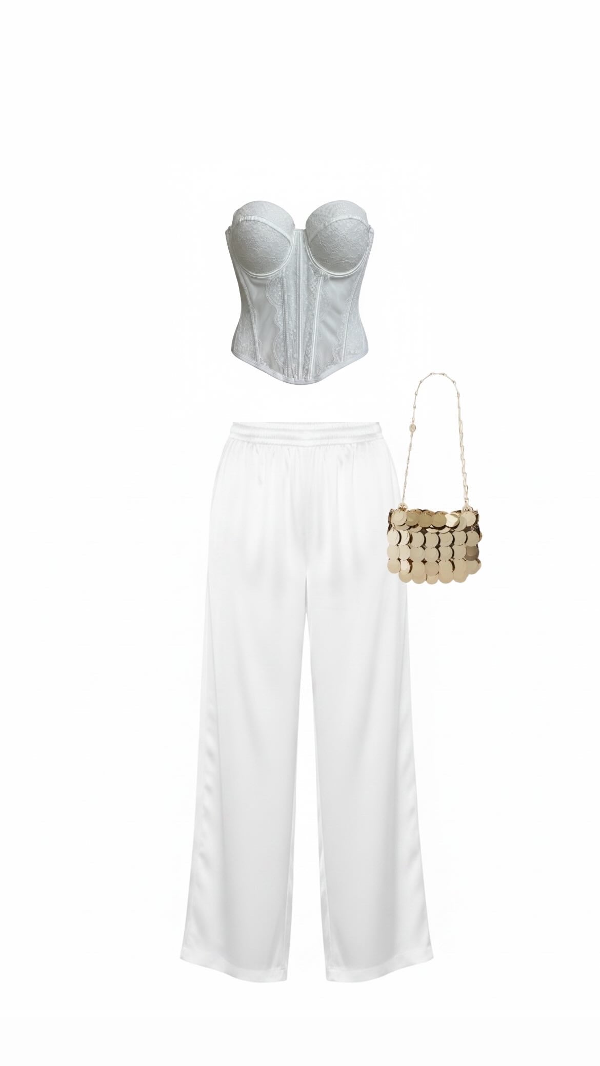 Pantalone in raso Bianco