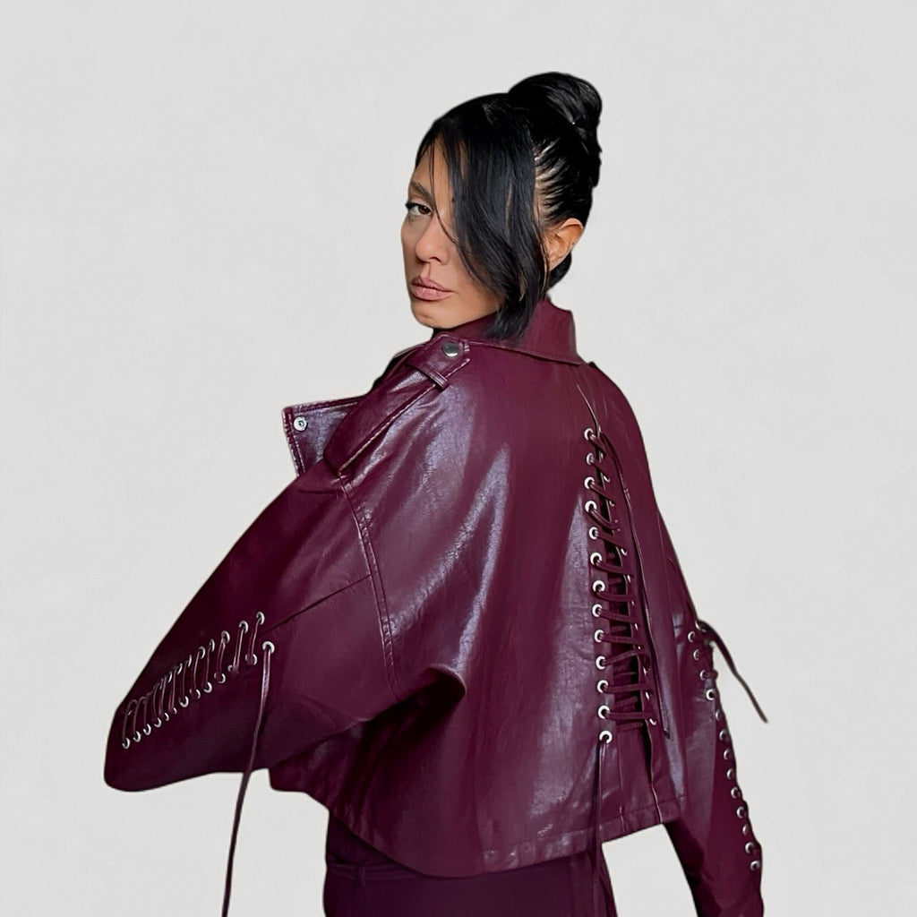 GIACCA BIKER BURGUNDY