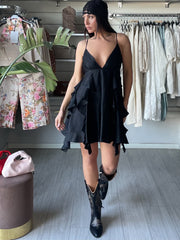 Mini dress rouches Lumina nero