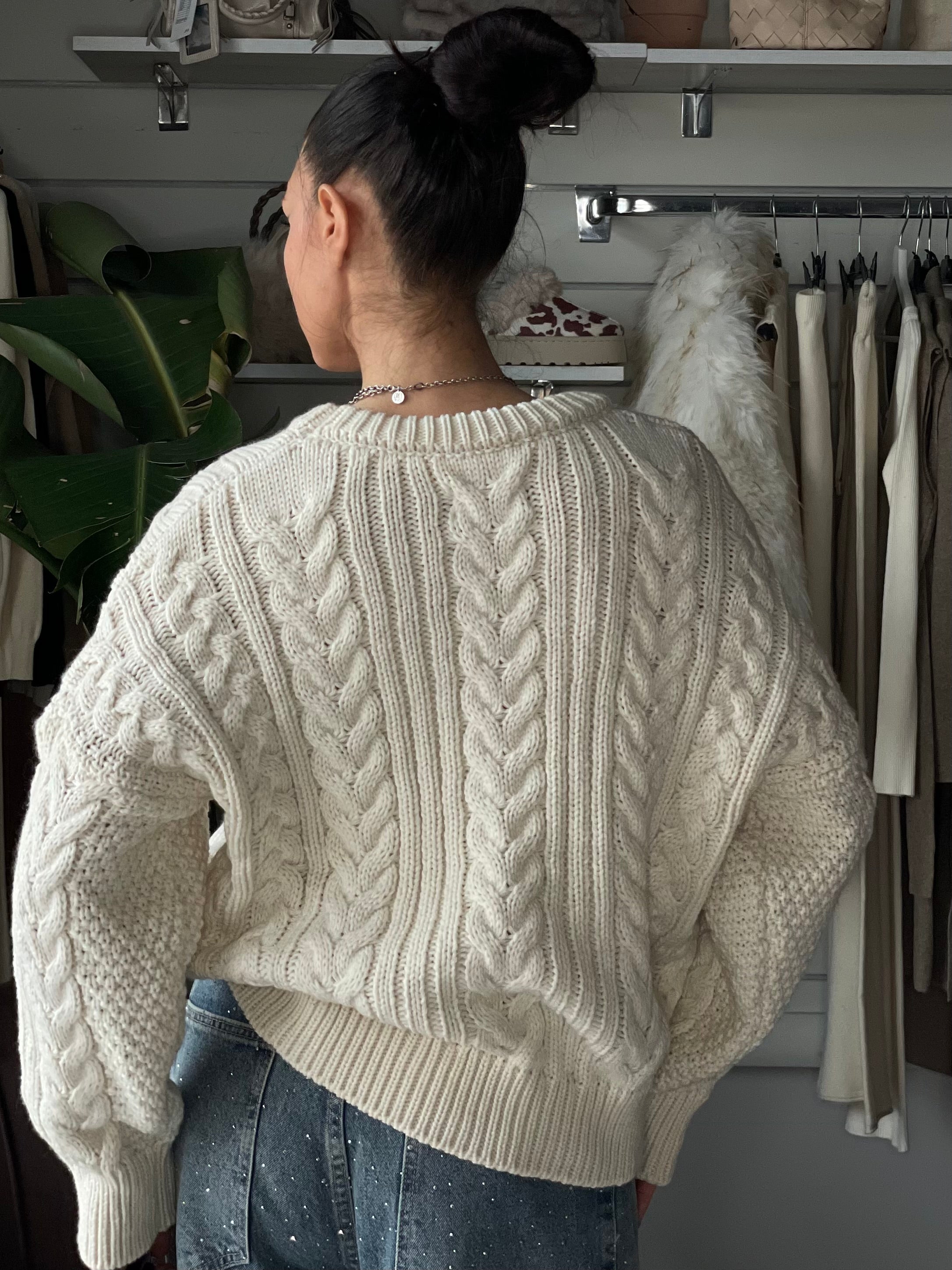 PULLOVER BRAID CREMA