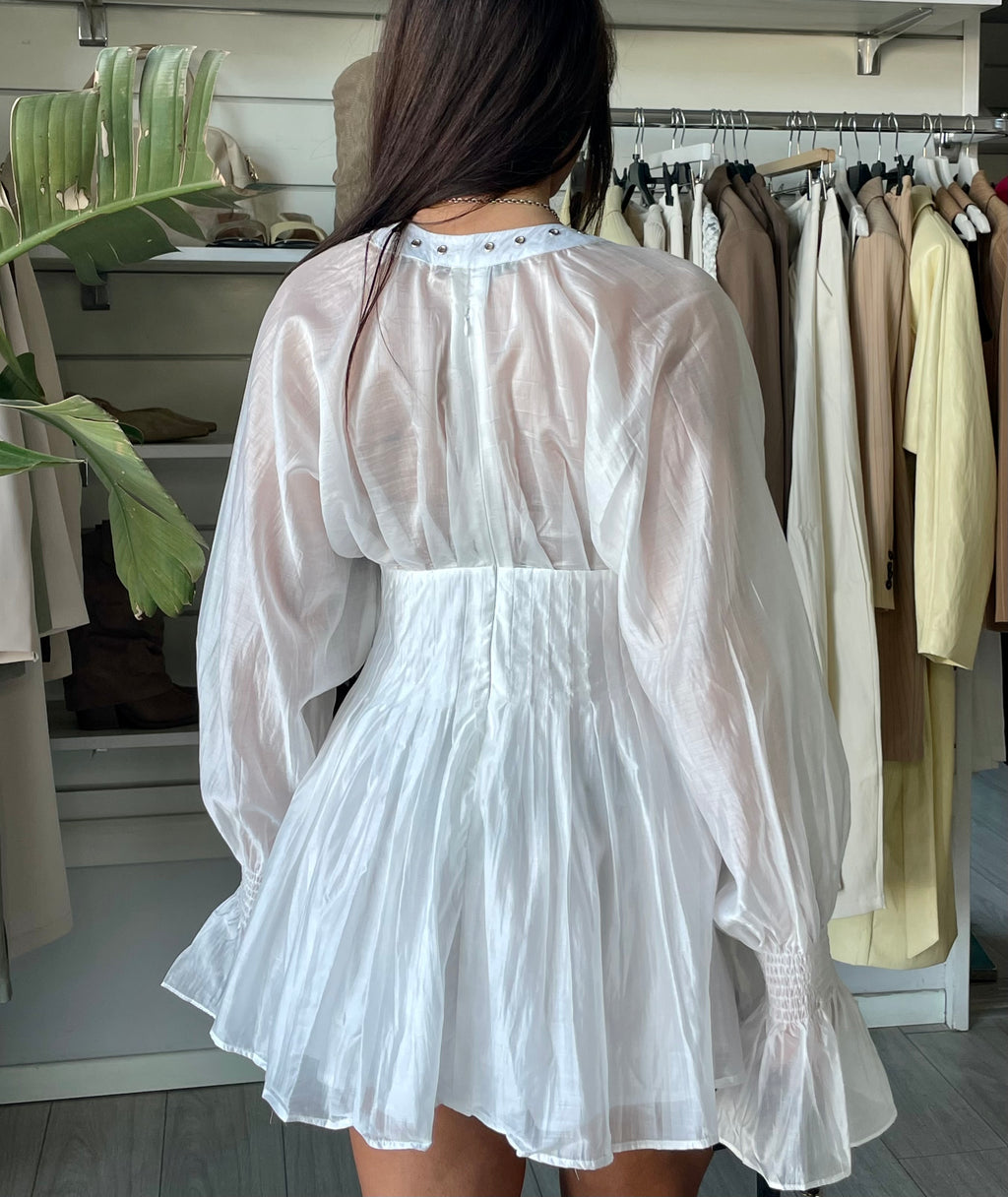 Mini dress Lace-up bianco