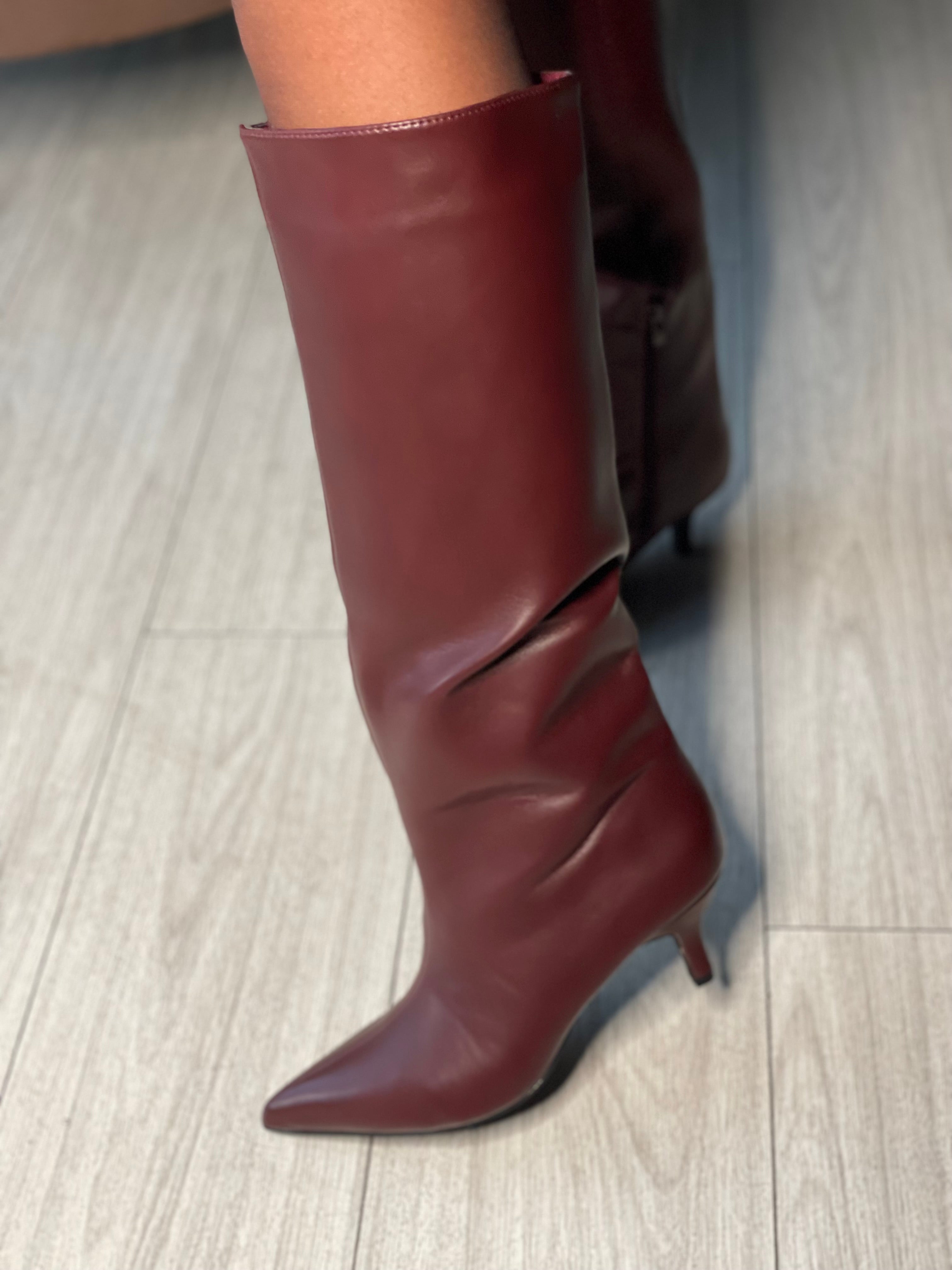 STIVALE TACCO KITTEN BORDEAUX