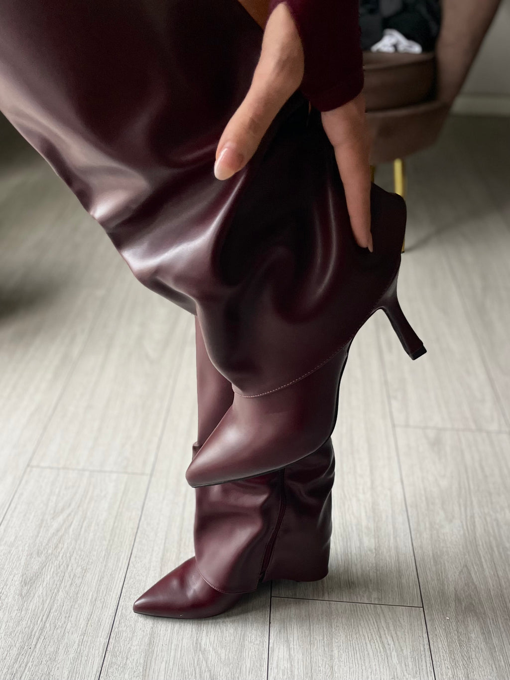 STIVALE GIVì CON RISVOLTO BORDEAUX
