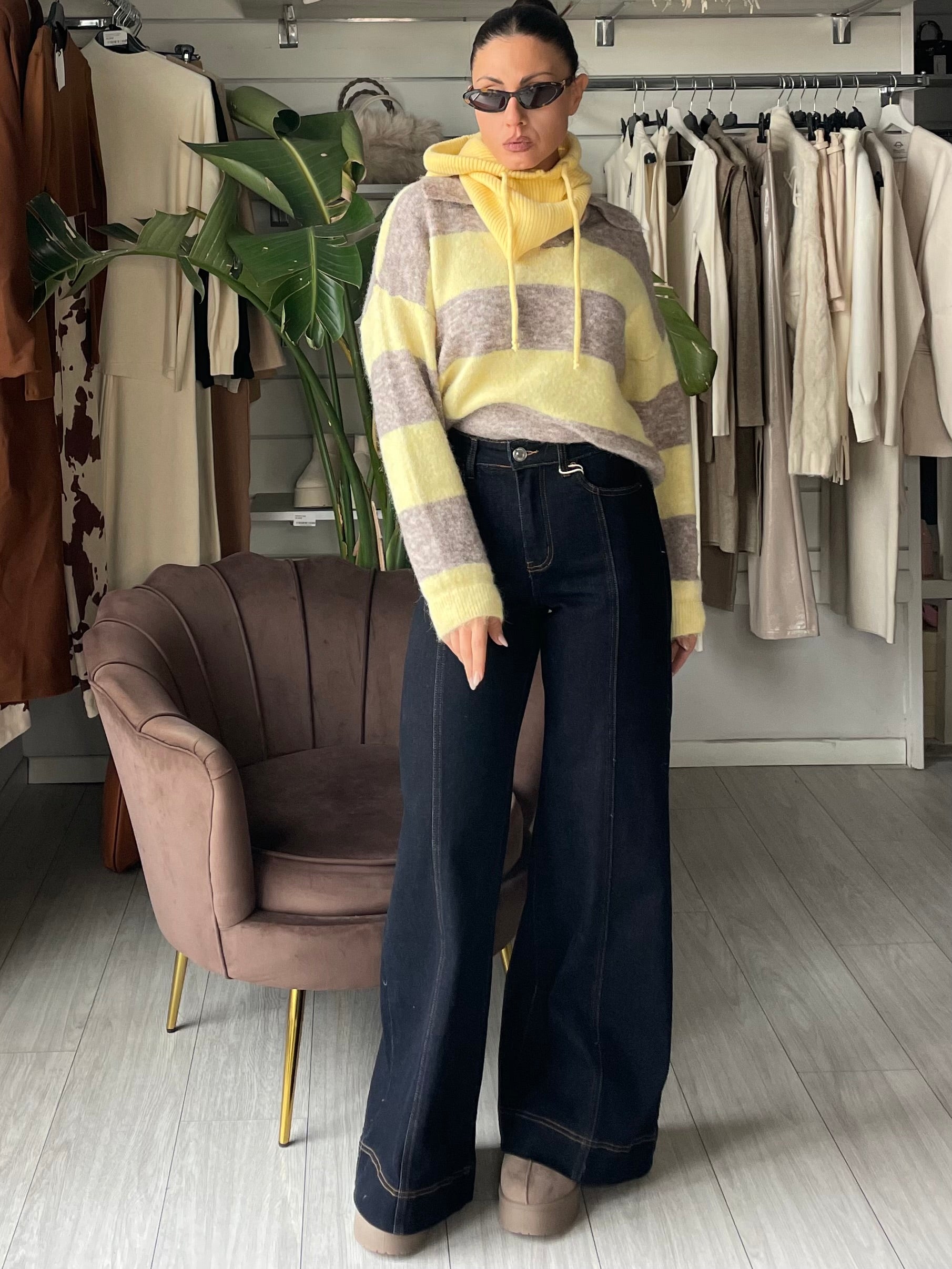 DENIM DARK BLUE FLARE