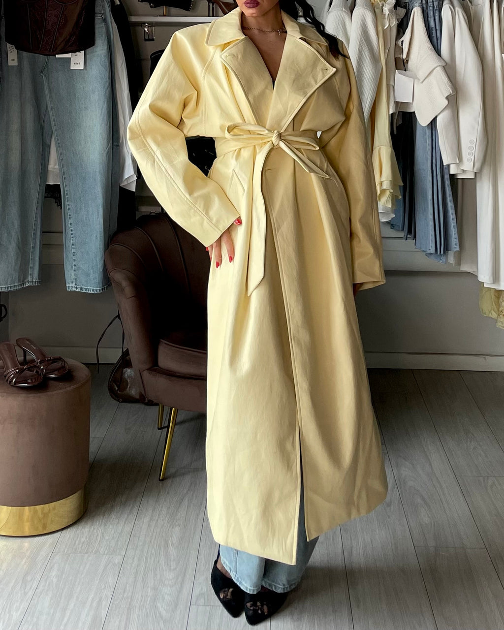 Maxi Trench butter yellow by Lumina