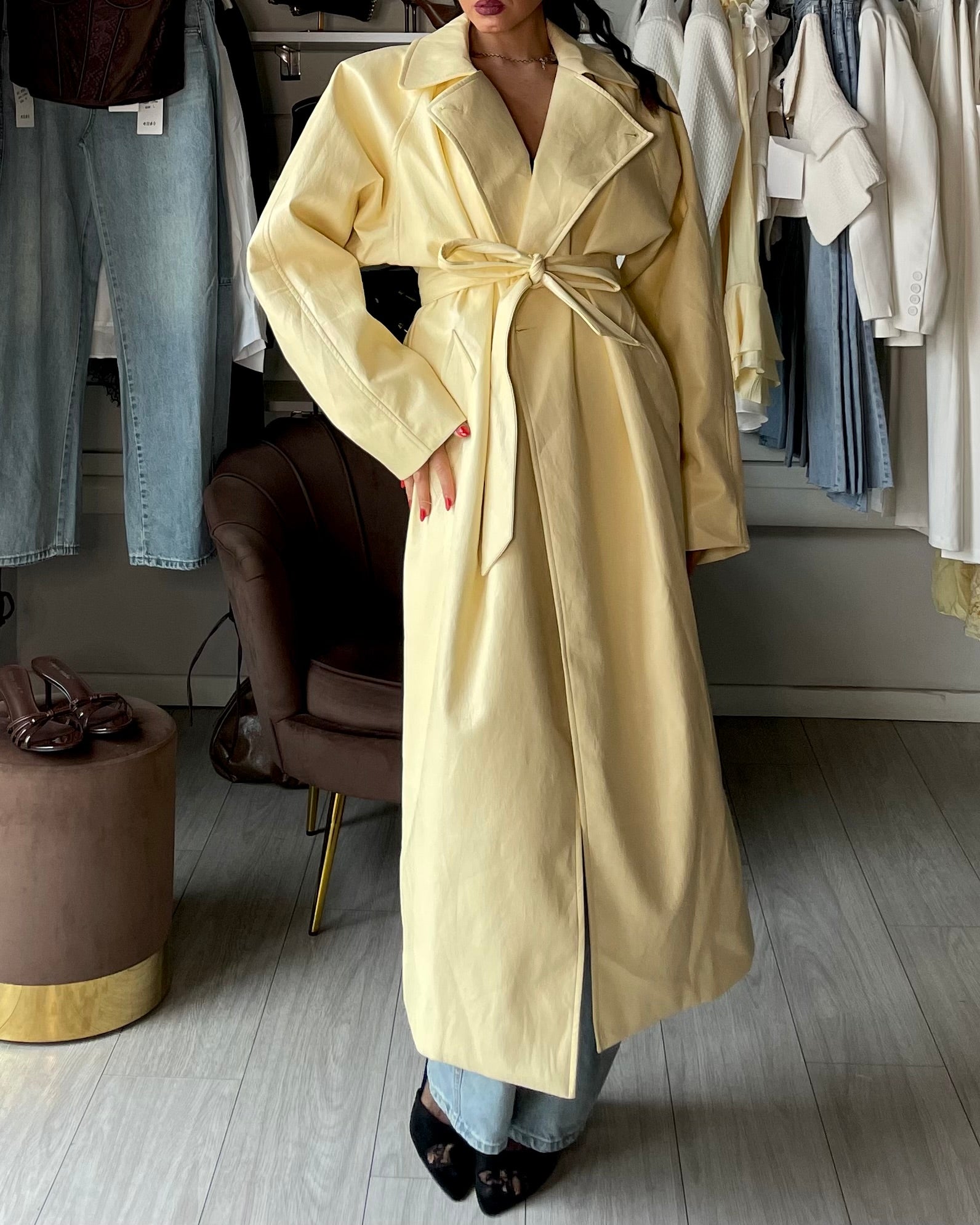 Maxi Trench butter yellow by Lumina