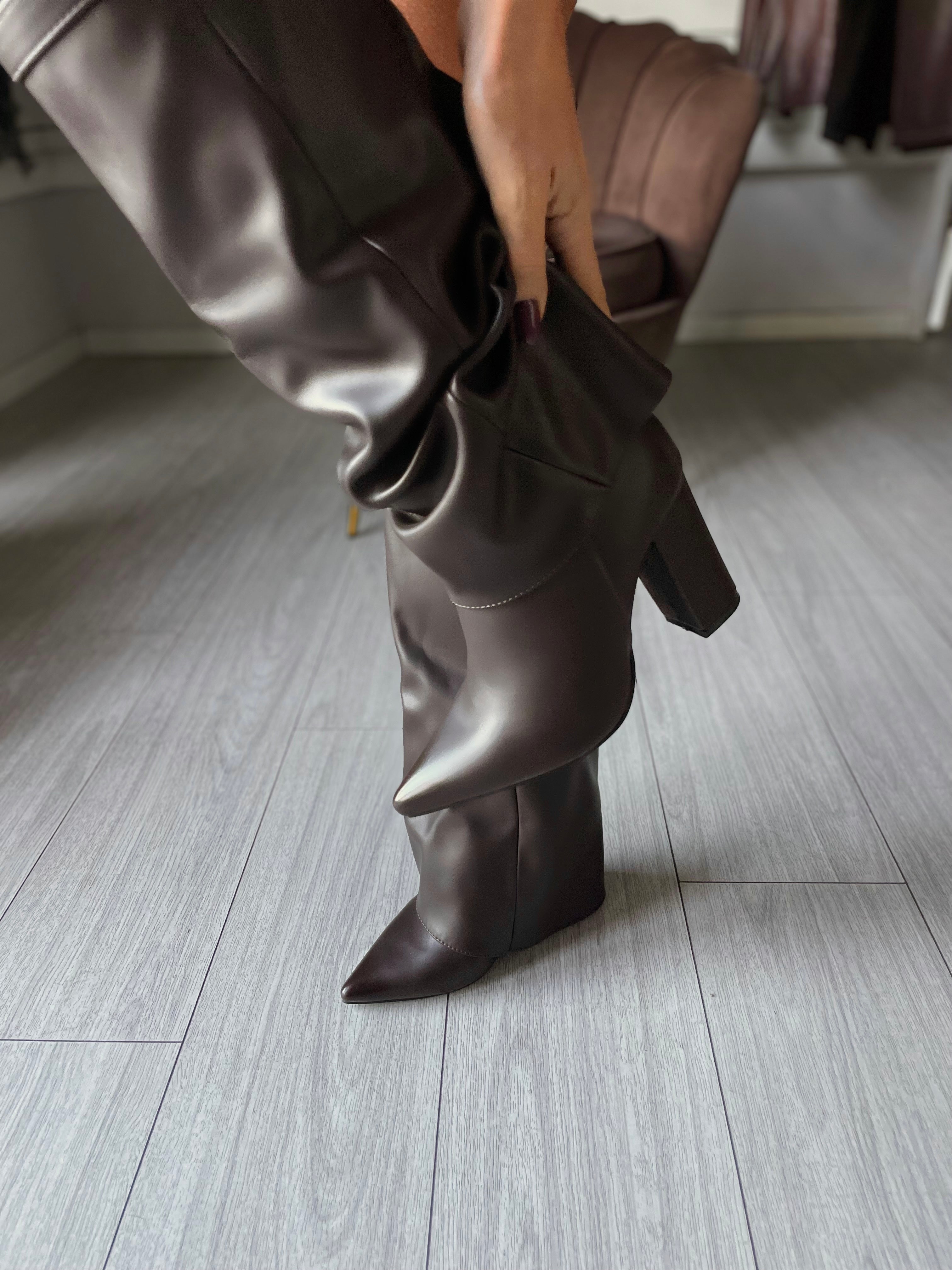 STIVALE GIVì CON RISVOLTO BROWN