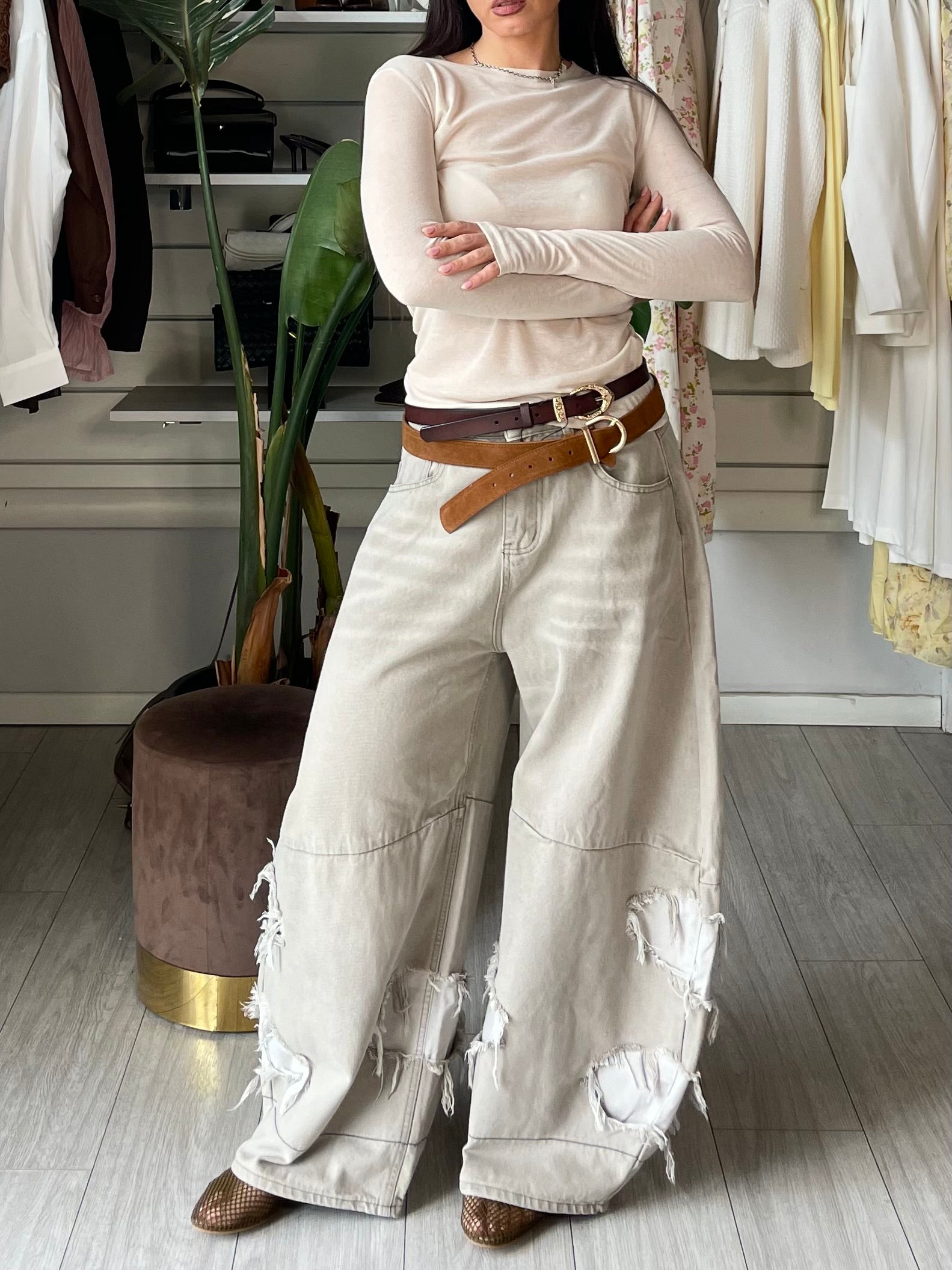 Jeans Roxxi big balloon grigio