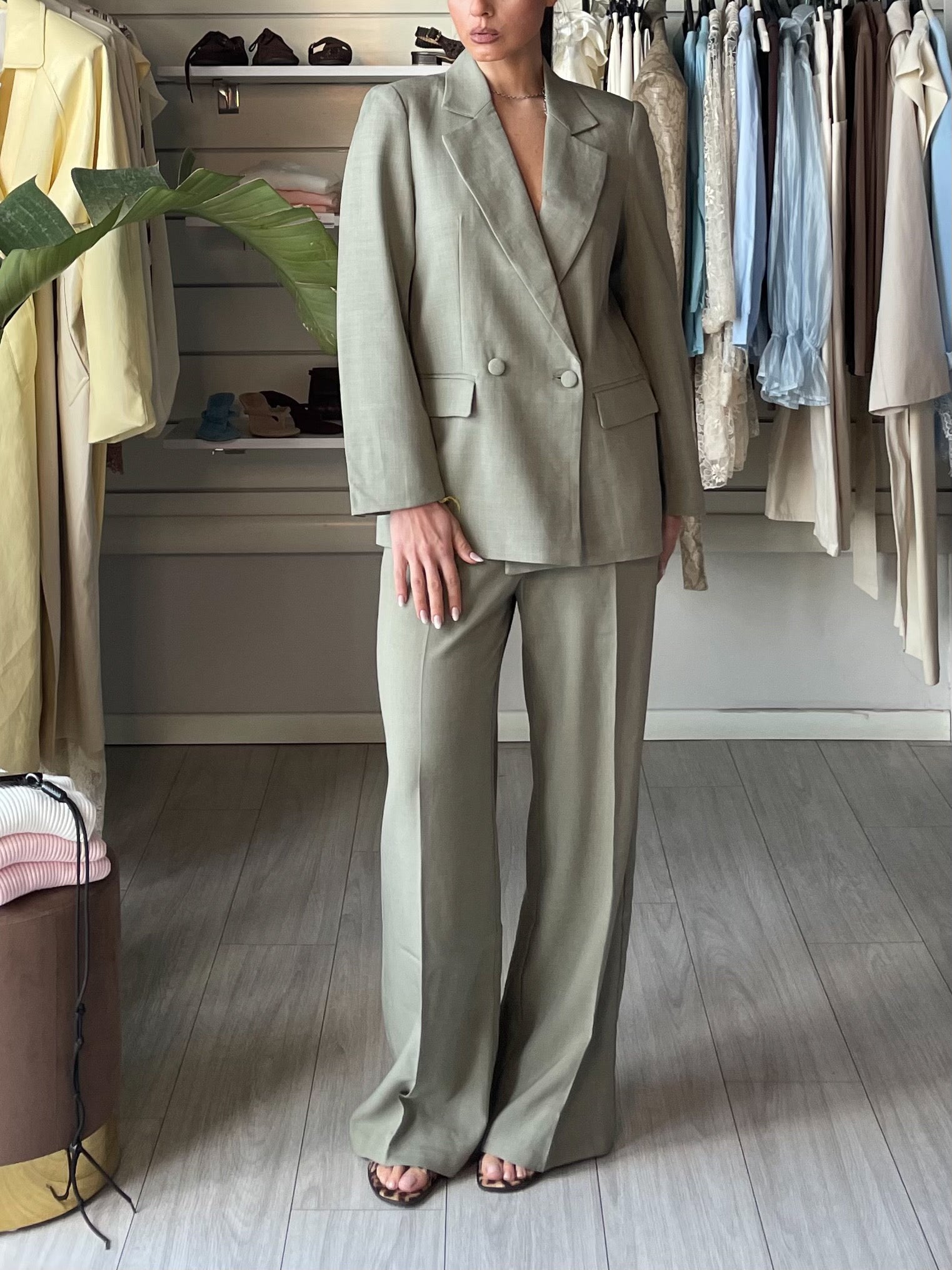 Tailleur Sage  verde salvia