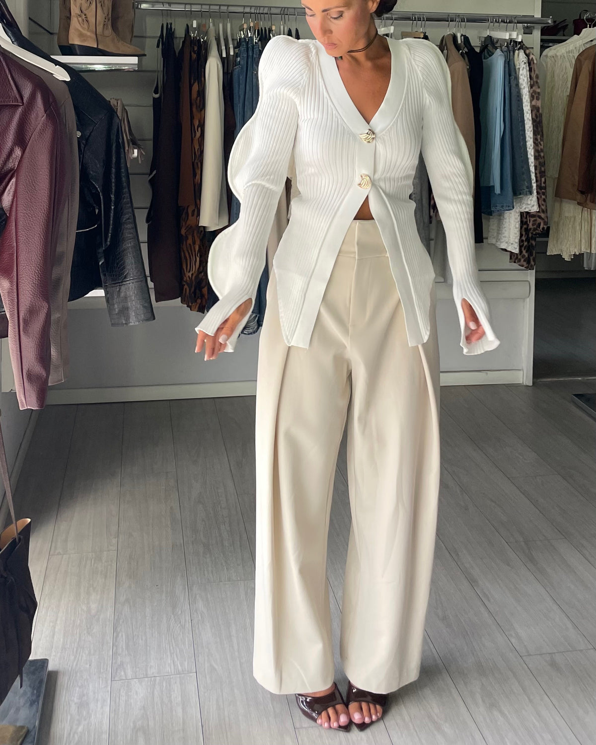 LUMINA pantalone barrel classy beige