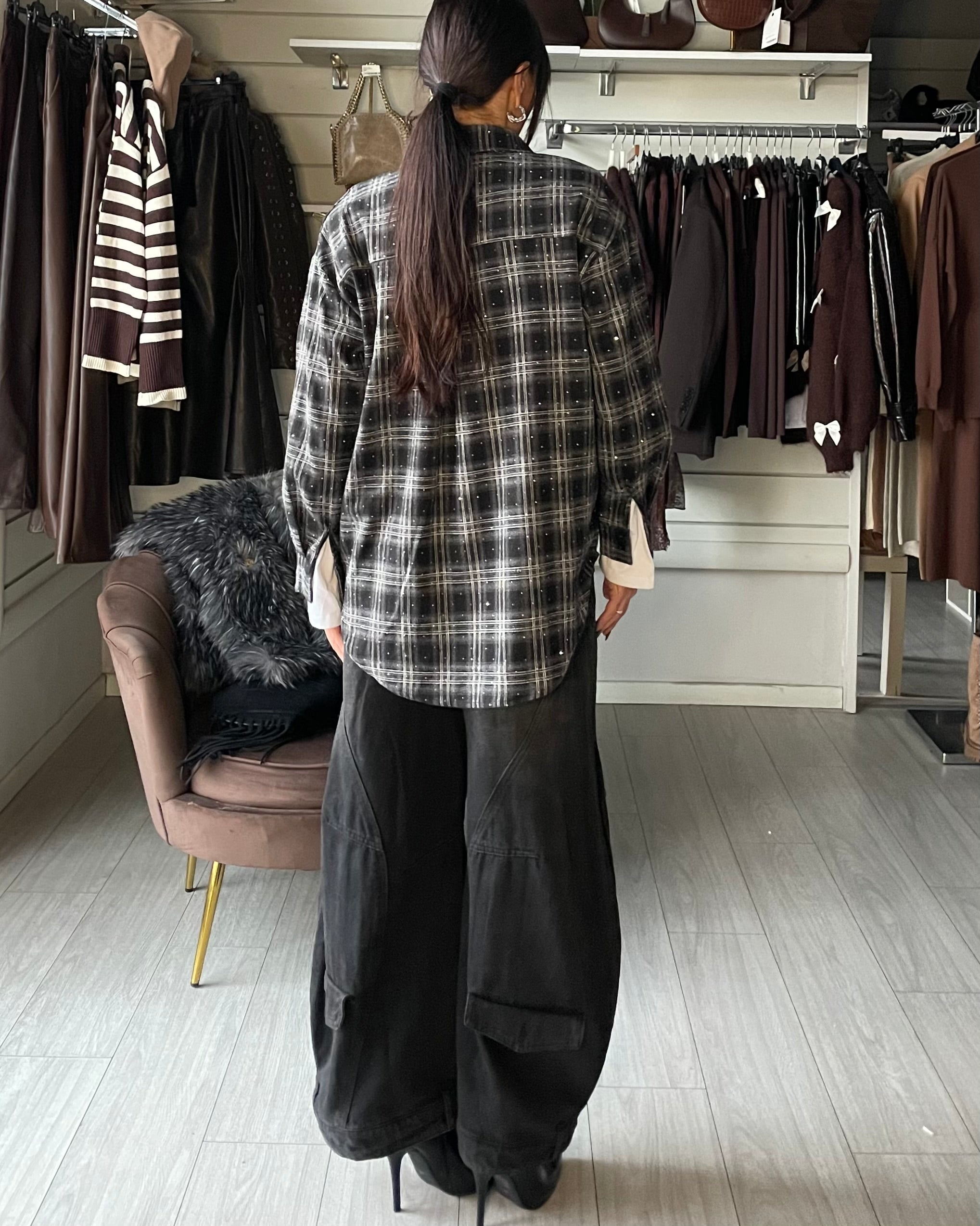 CAMICIA WOOL SHINE Black