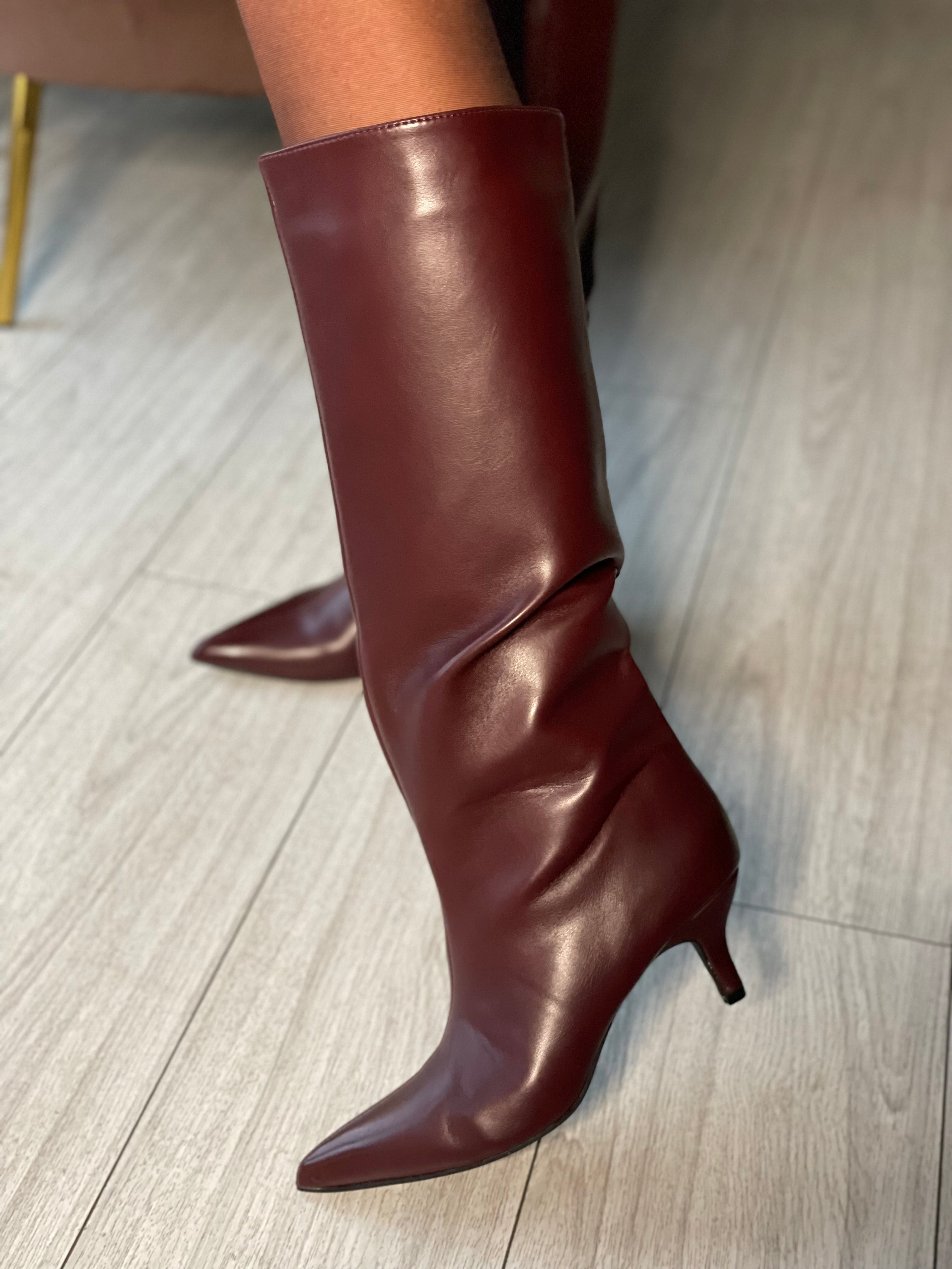 STIVALE TACCO KITTEN BORDEAUX