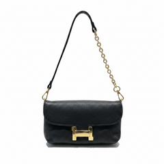 Mini Bag H in pelle nera
