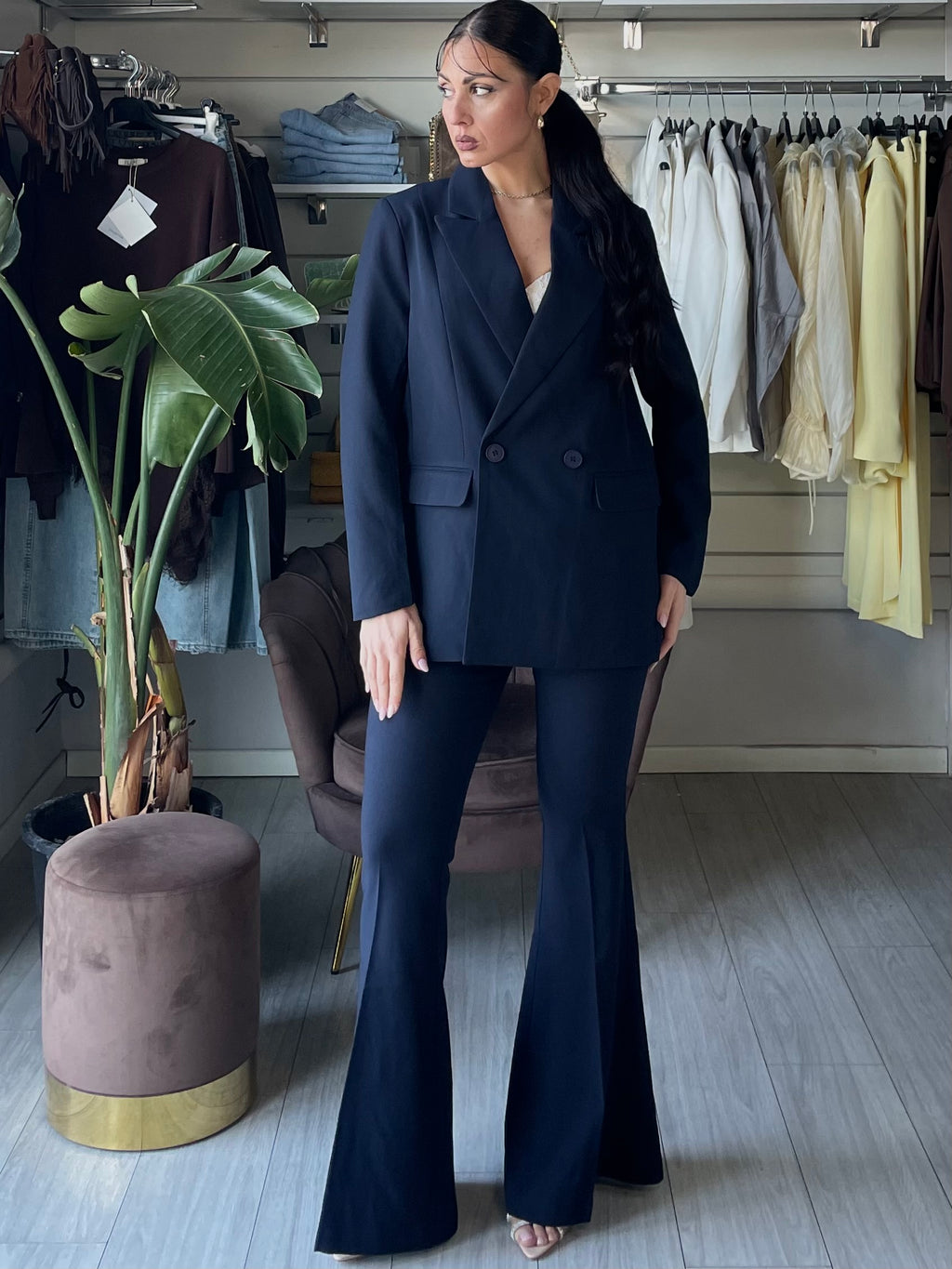 Blazer doppiopetto blu navy