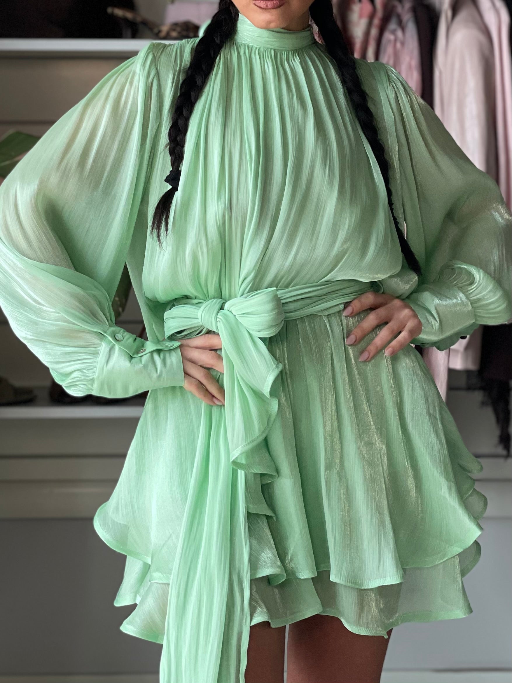Mini dress Dea verde Lumina