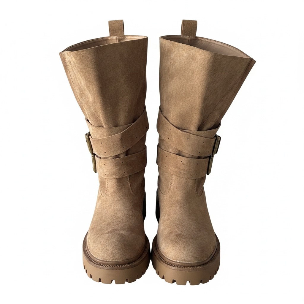 Stivale Urban in suede con fibbie