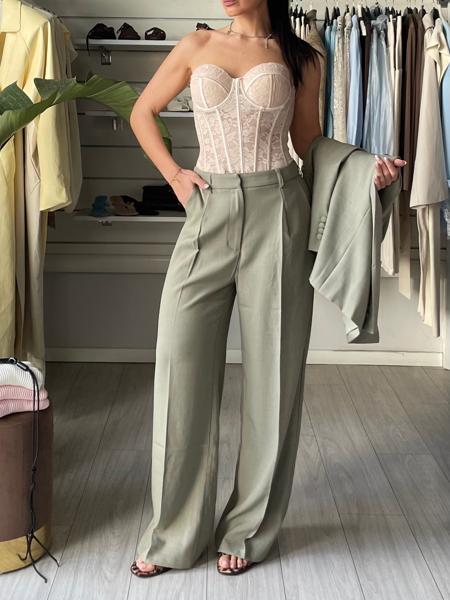 Tailleur Sage  verde salvia