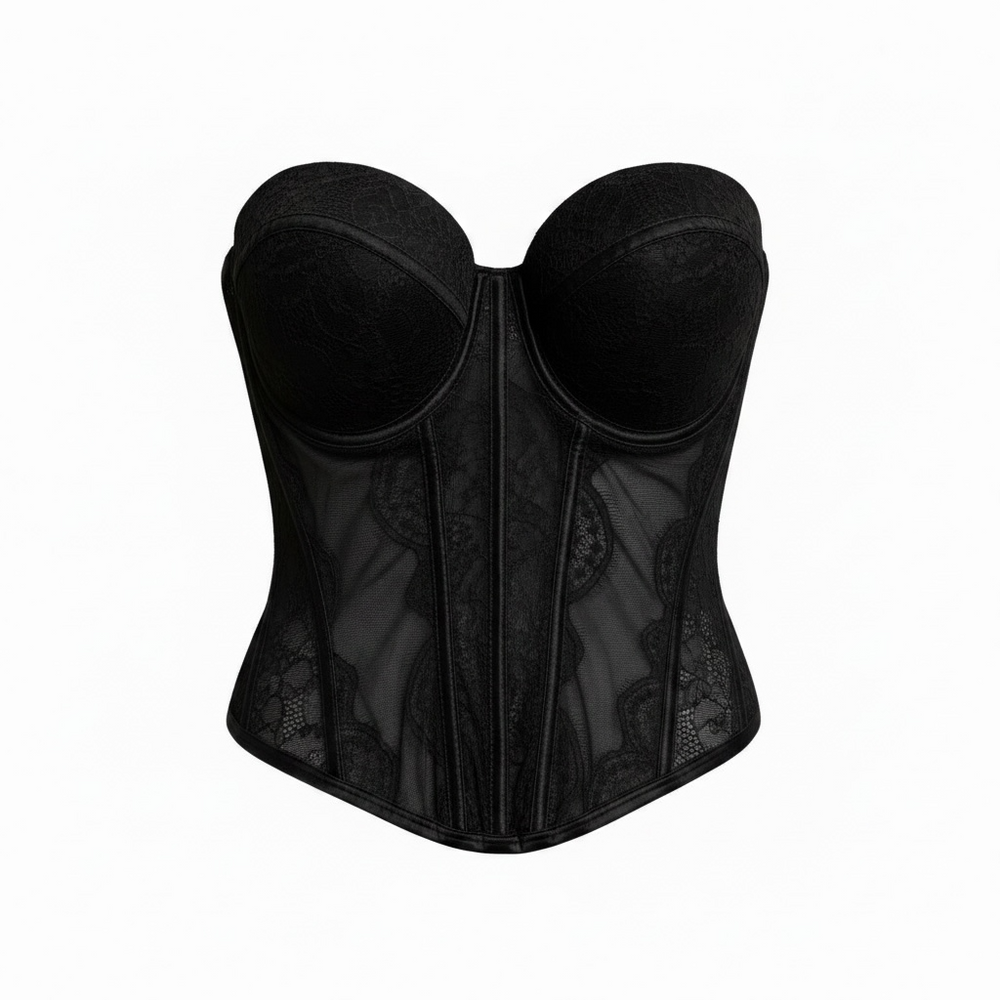 Corsetto in pizzo nero
