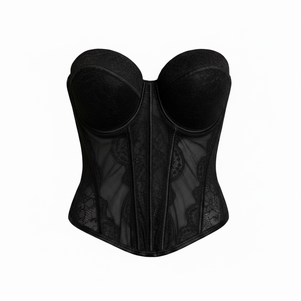 Corsetto in pizzo nero