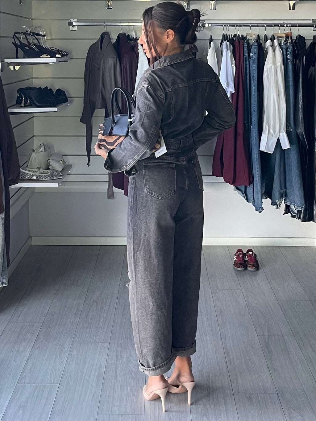 Jumpsuit denim vintage brown