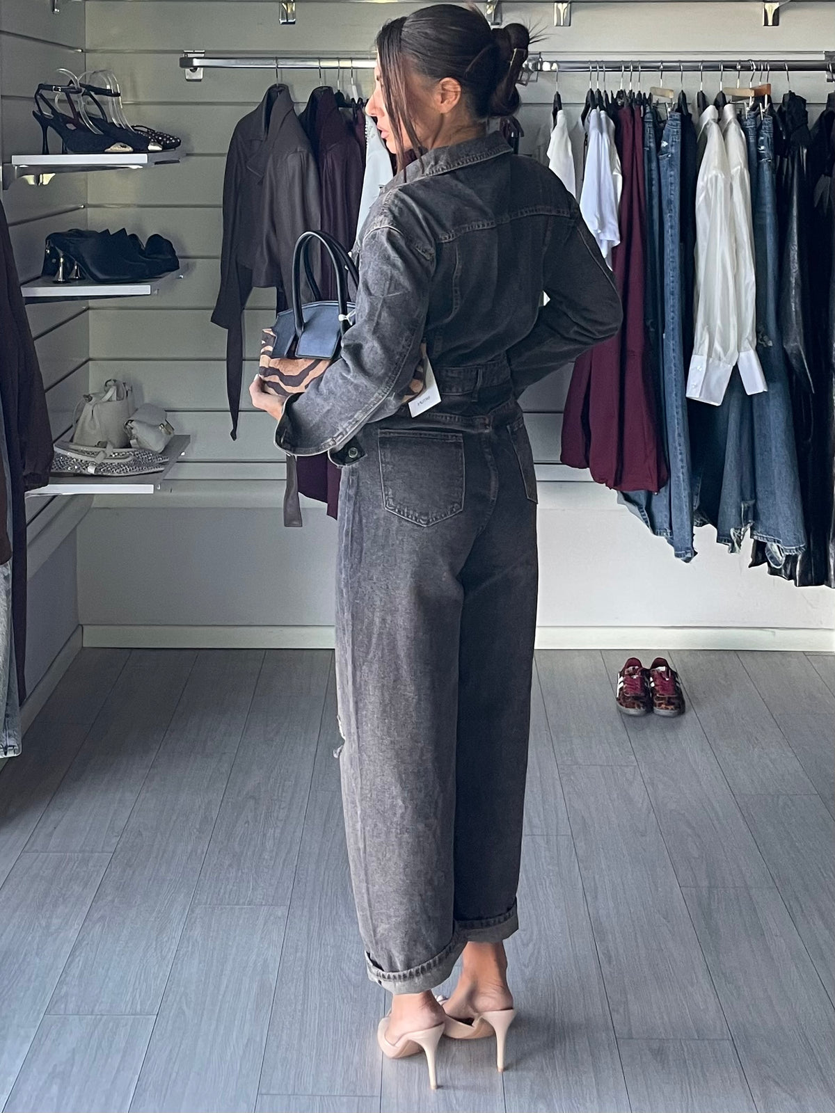 Jumpsuit denim vintage brown