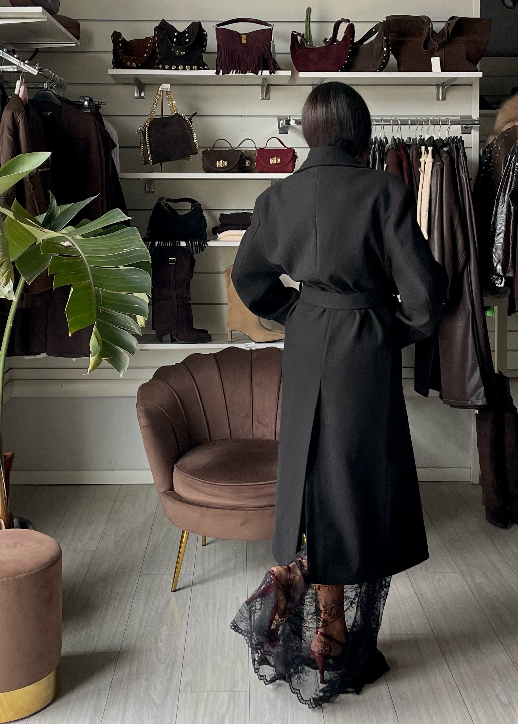 OVERSIZE COAT LUMINA BLACK