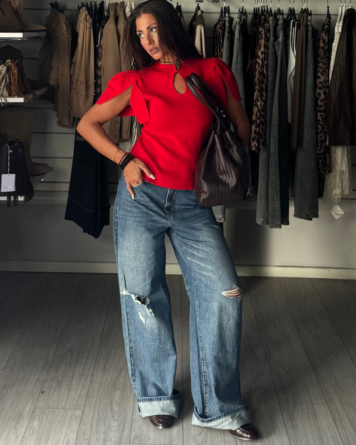 Distressed y2k jeans blu